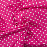 Coton imprimé pois 6mm fuchsia