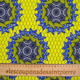 Zwolle azul estampado étnico algodón amarillo