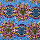 Eindhoven Rose y Ochre Blue Eindhoven Estampado de algodón