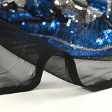 Tulle Sequin Royal feathers Silver and royal blue