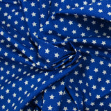 Star printed cotton 1cm electric blue