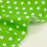 Star printed cotton 1cm pistachio green