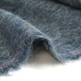 Laine aspect mohair à poils longs bleu