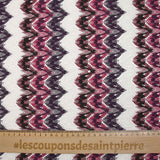 Maille crochet chevrons framboise, bordeaux violet et blanc