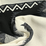 Coton jacquard cheval au galop fond blanc