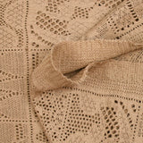 Punto cuadrado de encaje efecto crochet de polialgodón en macramé beige