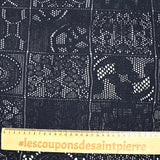 Square polycotton crochet effect lace knit in midnight blue macramé