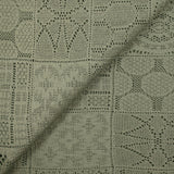 Maille dentelle effet crochet polycoton carré en macramé sauge