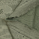 Maille dentelle effet crochet polycoton carré en macramé sauge