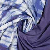 Jersey imprimé tie & dye bleu fond indigo