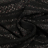 Fancy wool blend striped black background