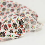 Cotton printed Día de Muertos white background