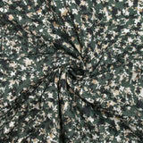 Jersey de coton froissé imprimé terrazzo fond vert foncé