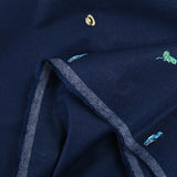 Estampado Holiday Highway de lino y algodón fondo marino