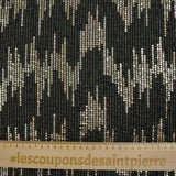 Maille fine polyester effet sequin en chevron doré fond noir