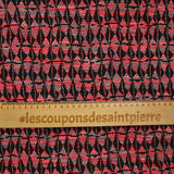 Tweed polycoton corail fond noir