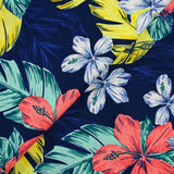 Lino viscosa estampado flores fondo marino