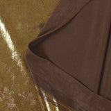 Jersey de polyester lamé doré fond marron