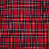 100% wool tartan cheesecloth red background