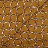 Jersey de viscose imprimé enchaîné fond ocre