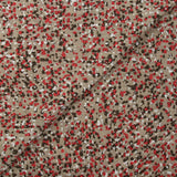 Jersey de polycoton froissé imprimé dans la foule rouge fond beige