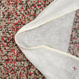 Jersey de polycoton froissé imprimé dans la foule rouge fond beige