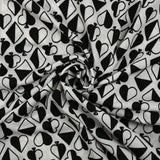 Maille crêpe imprimée jeu de cartes fond blanc