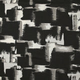 Jersey imprimé illusion grège et blanc cassé fond noir