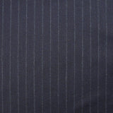 Tissu tailleur flanelle laine mélangée rayé fond bleu marine