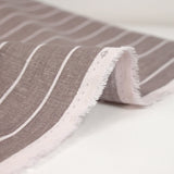 Lin viscose imprimé rayé fond taupe