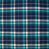 Flanela de algodón Sam Turquesa y Marina