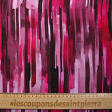 Twill de viscose imprimé cascade en peinture cyclamen