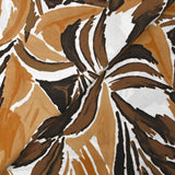 Viscose crepe with brown jungle print and white background