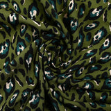 Twill de viscose imprimé léopard graou fond kaki