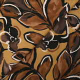 Twill de viscose imprimé nature en peinture marron fond camel