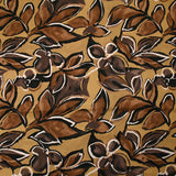 Twill de viscose imprimé nature en peinture marron fond camel