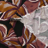 Twill de viscose imprimé nature en peinture vieux rose et ocre fond noir