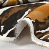 Viscose crepe with brown jungle print and white background