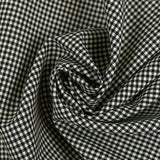 Off-white and black mini gingham wool and mohair suit fabric