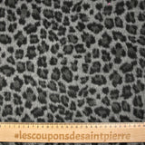Jacquard de polyester peigné léopard fond gris