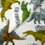 Polaire imprimée dinosaures fond blanc