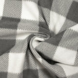 Polaire imprimée vichy gris et blanc