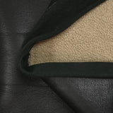Bombardier simili cuir noir envers mouton taupe