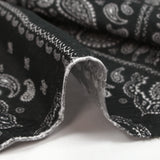 Double gaze fine imprimée bandana cachemire fond anthracite