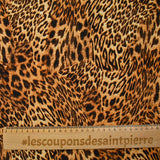 Crêpe polyester léopard marron