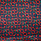 Silk Satin estampado Nápoles Red Diamonds Marine Marine