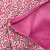 Sudadera con peluche de campana de otoño gris con fondo rosa