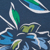 Sweat envers doudou fleurs bleu et vert fond marine