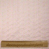 Coton Vichy brodé fond rose pastel