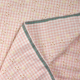 Coton Vichy brodé fond rose pastel